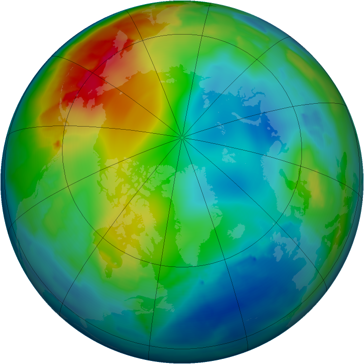 Arctic ozone map for 19 December 2011